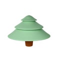 3d illustration of Christmas tree. Holiday element isolated Render Abstract Evergreen Tree Fir. Happy New Year