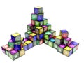 3d an illustration color cubes