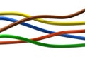 3d illustration of colorful electric wires