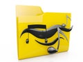 3d illustration: computer music folder icon on a