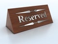 3d Illustration of reservation sign