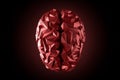 3d illustration of stylized low-poly brain symbolizes intelligence and creativity