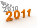 3D Image Of 2011 (Orange) Royalty Free Stock Photo
