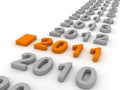 3D Image Of 2011 (Orange) Royalty Free Stock Photo