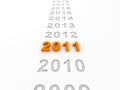 3D Image Of 2011 (Orange) Royalty Free Stock Photo