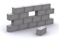 3d Incomplete Concrete Wall Royalty Free Stock Photo