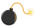 3d Isolated black cartoon bomb vector Royalty Free Stock Photo