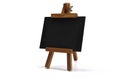 3D isolated blackboard with easel (for your text) Royalty Free Stock Photo