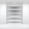 3d isolated Empty shelf for exhibit Royalty Free Stock Photo