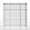 3d isolated Empty white bookshelf