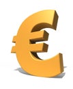 3D isolated gold euro symbol