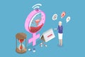 3D Isometric Flat Vector Illustration of Menopause Symptoms