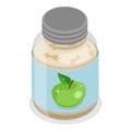 3D Isometric Flat Vector Set of Jam Glass Jars. Item 3