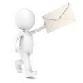 3D Little Human Character Running with an Envelope