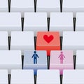 3d love button for couple