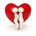 3d lovers kissing