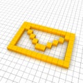 3d mail envelope icon in grid