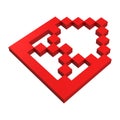 3d mail pixel icon