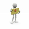 3d man with big envelope