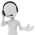 3d man - call center Royalty Free Stock Photo