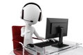 3d man call center ready to help Royalty Free Stock Photo