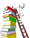 3d man climbs the stairs - books Royalty Free Stock Photo