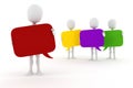 3d man and colorful bubble chat Royalty Free Stock Photo
