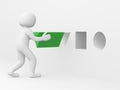 3d man with green triangle Royalty Free Stock Photo