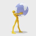 3d man holding globe Royalty Free Stock Photo