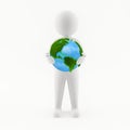 3D man holding planet Earth Royalty Free Stock Photo