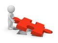 3d man with puzzle piece Royalty Free Stock Photo