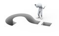 3d man and question mark Royalty Free Stock Photo