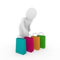 3d man sale bag shopping Royalty Free Stock Photo