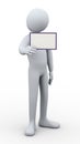 3d man showing blank card Royalty Free Stock Photo