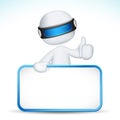 3d man showing Ok sign with placard Royalty Free Stock Photo