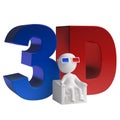 3d man stereoscope Royalty Free Stock Photo