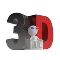 3d man with stereoscopic glasses Royalty Free Stock Photo