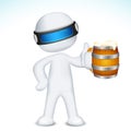 3d Man in Vector with Beer Mug Royalty Free Stock Photo