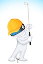 3d Man in Vector playing Golf Royalty Free Stock Photo