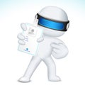 3d Man in Vector showing Identity Card Royalty Free Stock Photo