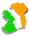 3d map with flag of Ireland