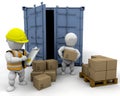 3D men handling materials Royalty Free Stock Photo