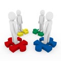 3d men puzzle teamwork Royalty Free Stock Photo