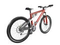 3D Mountain bike red rear view Royalty Free Stock Photo