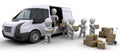 3D moving men handling materials Royalty Free Stock Photo
