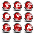 3D Multimedia & Technology Icons Set 1 Royalty Free Stock Photo