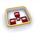 3D network button Royalty Free Stock Photo