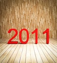 3d new year 2011 on wood background