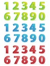 3D Numbers Set Royalty Free Stock Photo