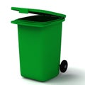 3d open green container